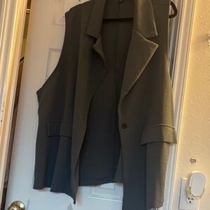 Women's Sleeveless Blazer Vest - Gray